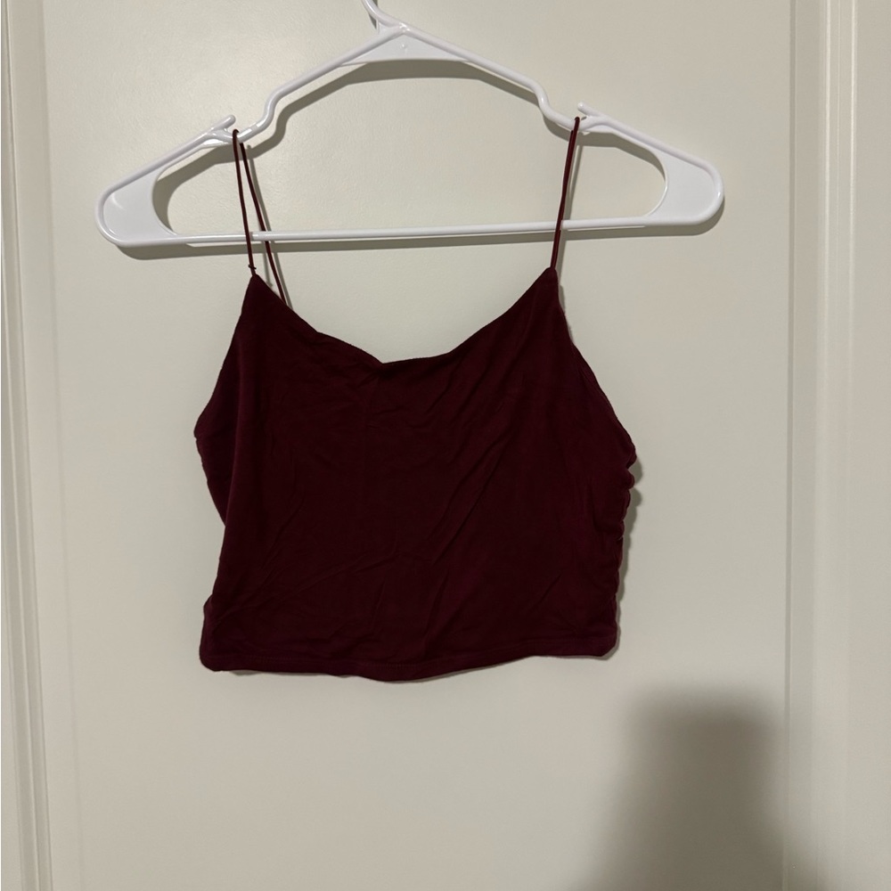 burgundy cropped tank